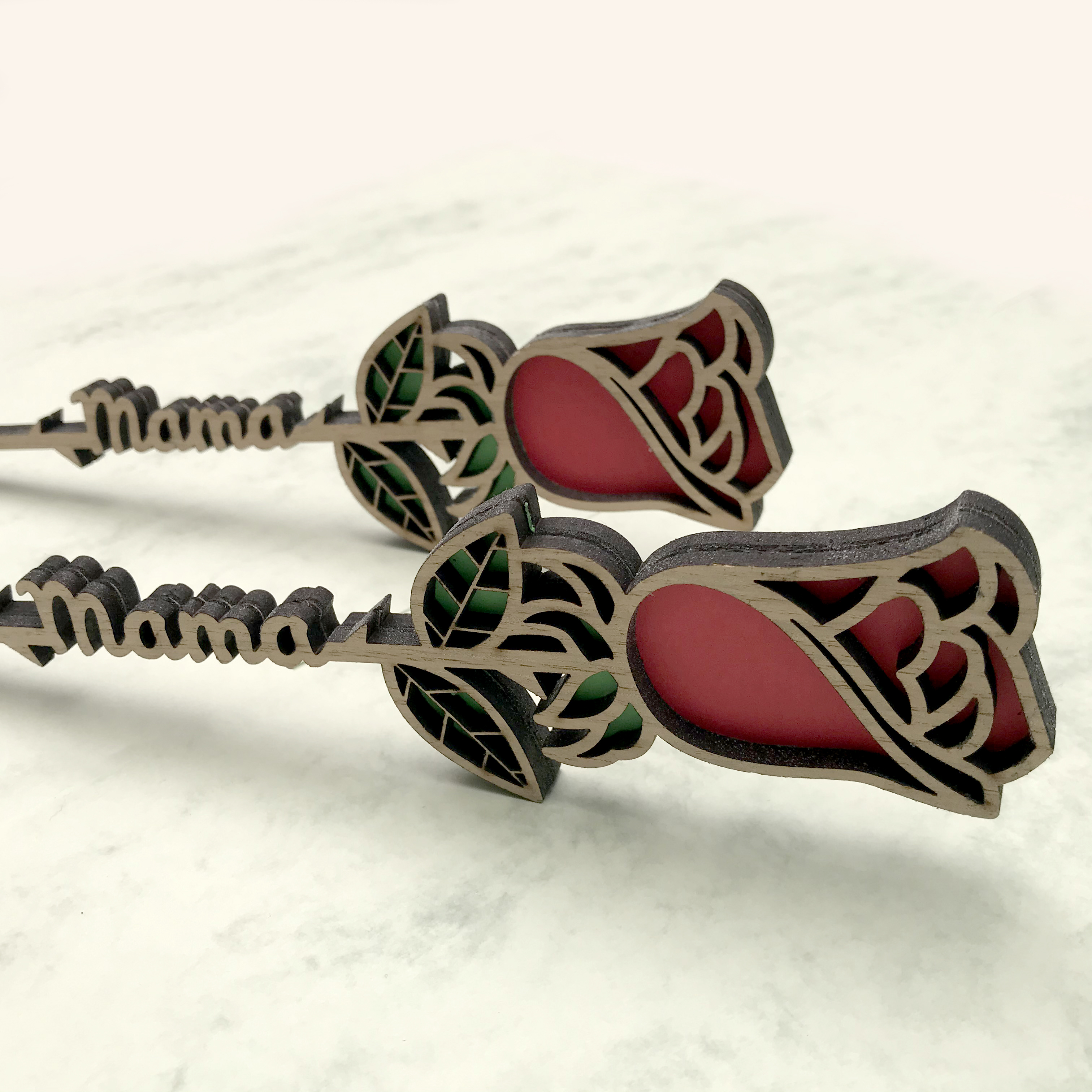 Rosas personalizadas de madera